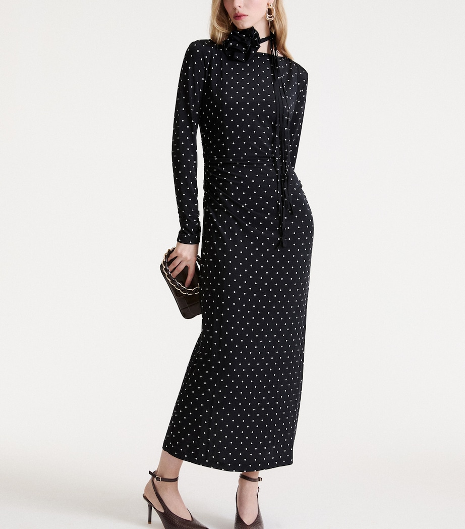 Marella Womens Jersey Polka-Dot Maxi Dress Black Image 2
