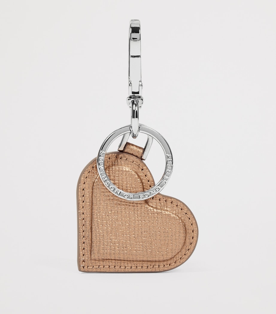 Panama Leather Heart Keyring BRONZE Image 2