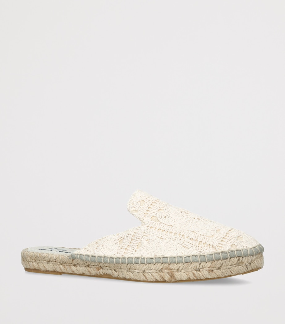 Manebi Woven La Havana Espadrille Slides Bone Image 3