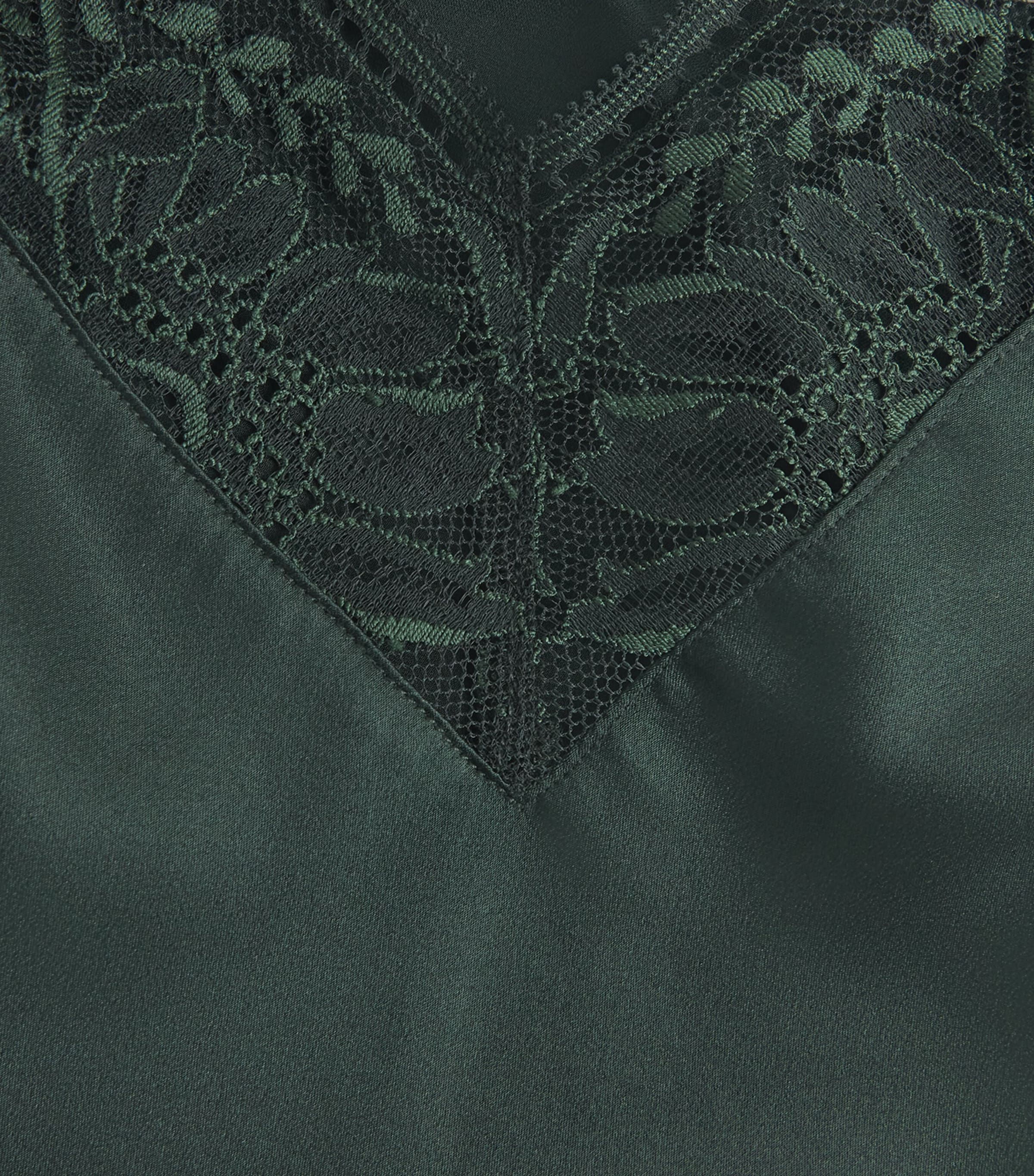Aubade Womens Silk-Blend Midnight Whisper Camisole Mysterious Green Image 6