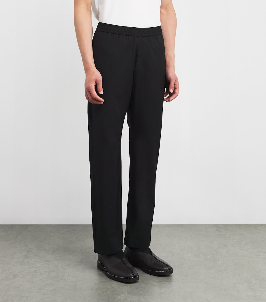Virgin Wool Drawstring Trousers 590 NERO Image 3