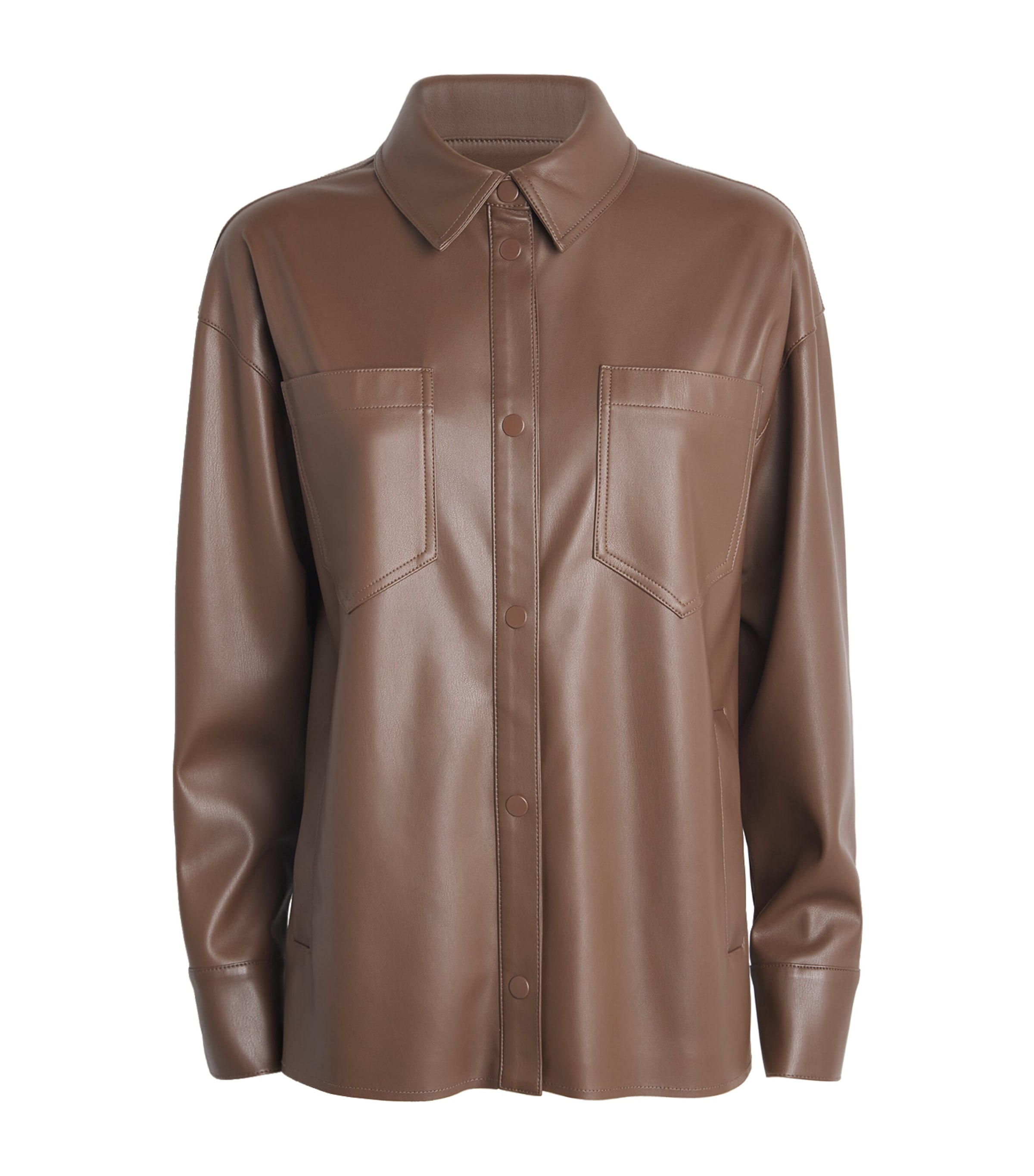 Max & Co Faux Leather Jacket In Brown