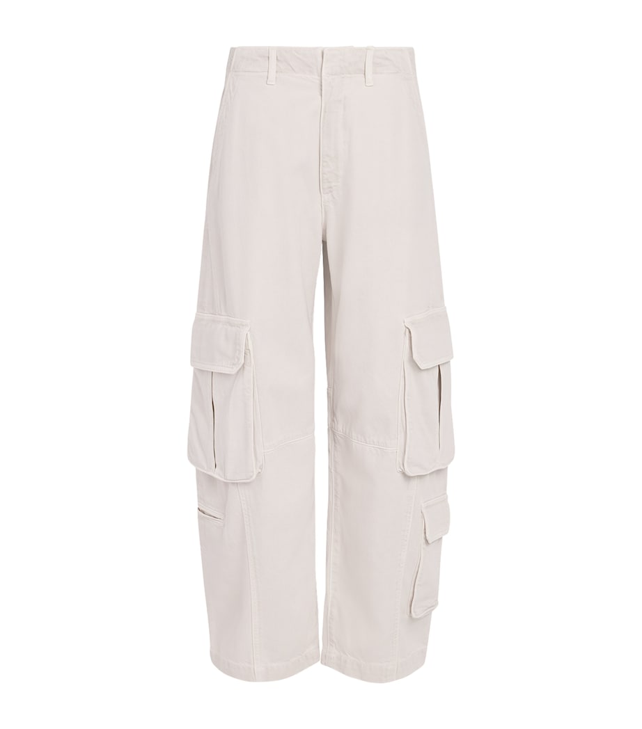 AGOLDE Womens Ambika Cargo Trousers Boen Bone Image 1