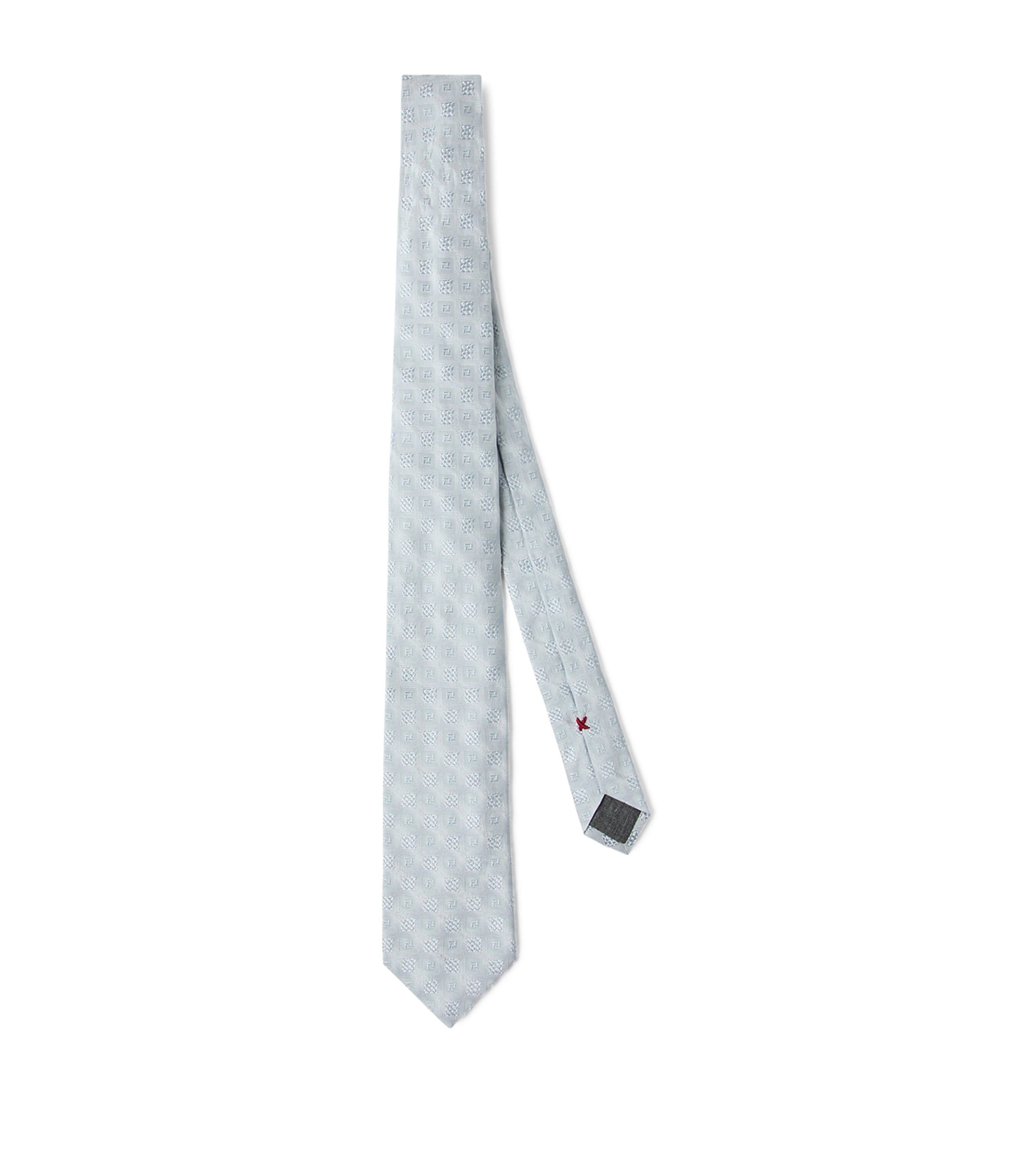 Brunello Cucinelli Silk Geometric Jacquard Tie In Grey