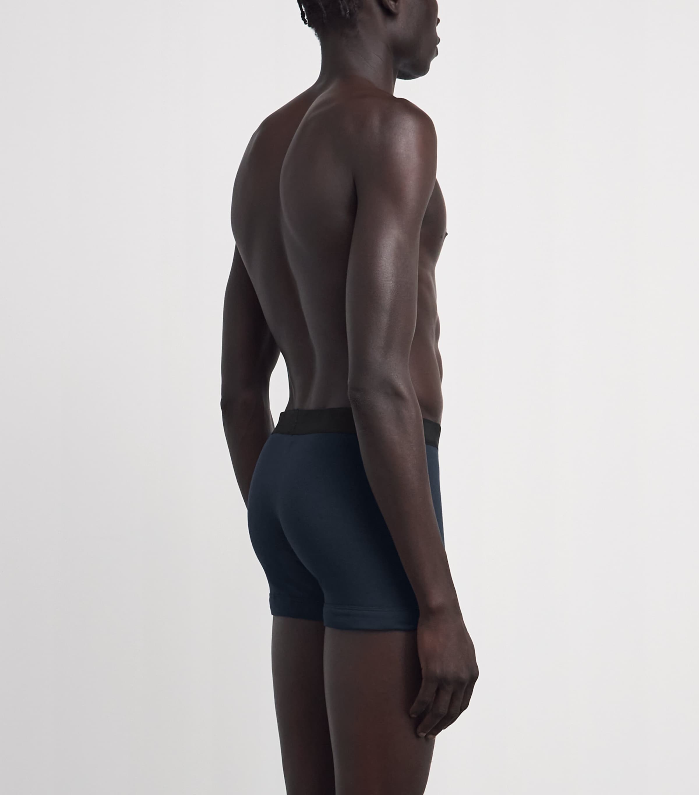 TOM FORD Mens Stretch-Cotton Logo Boxers (Pack of 2) Navy/aqua Image 3