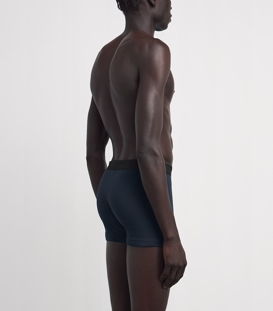 TOM FORD Mens Stretch-Cotton Logo Boxers (Pack of 2) Navy/aqua Image 3
