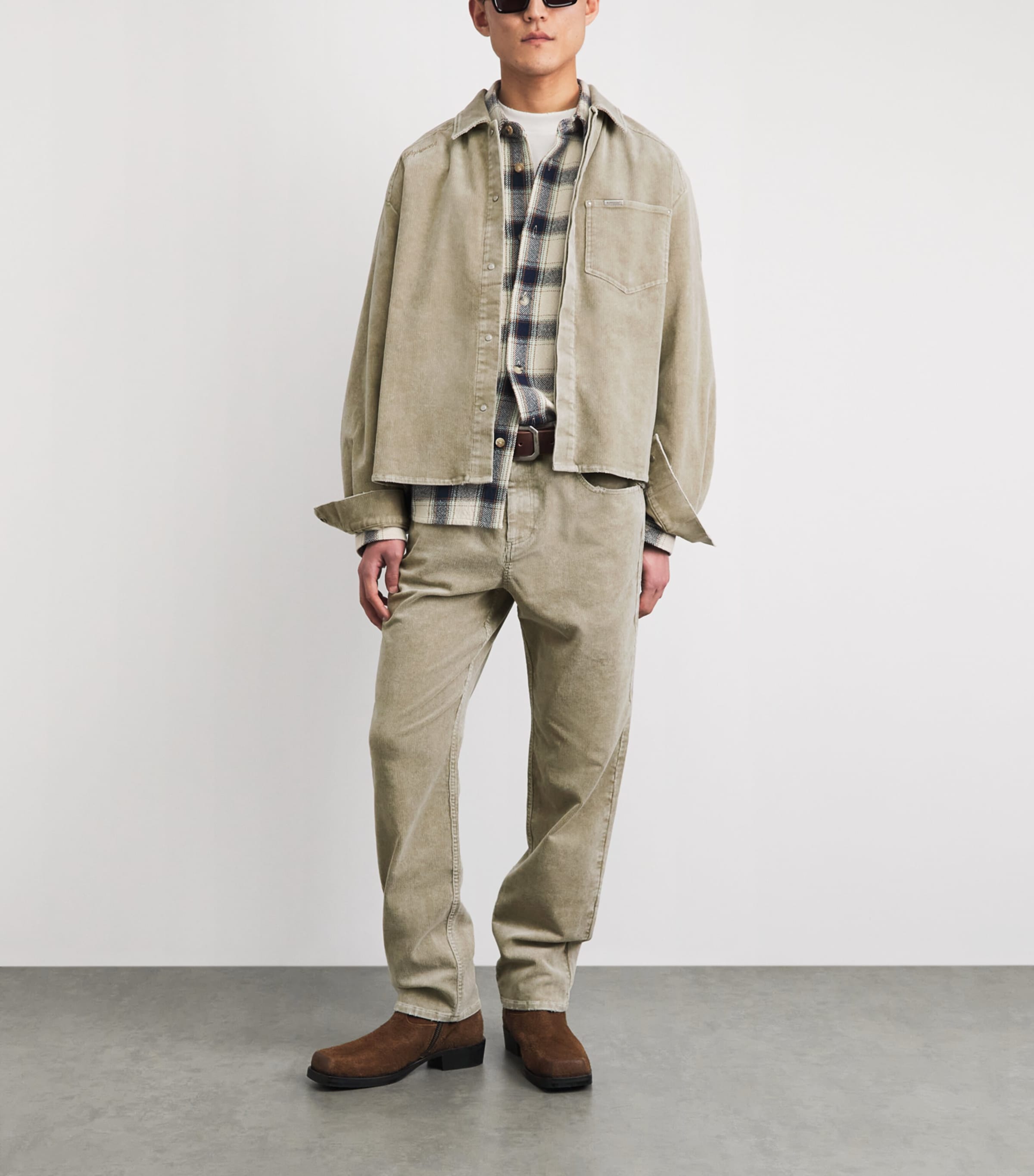 Represent Mens Corduroy Straight Trousers Vintage Khaki Image 2