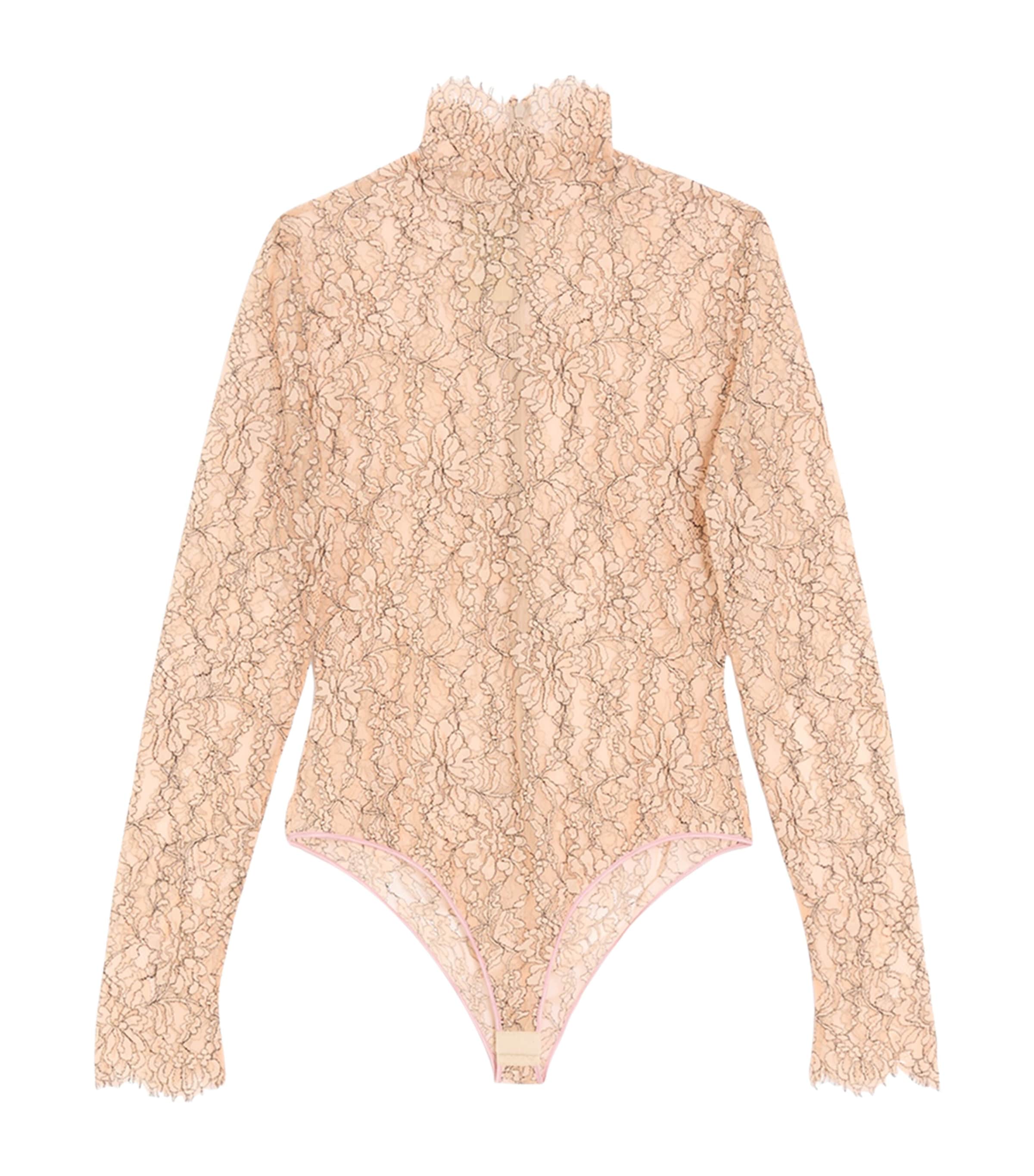 Valentino Womens Lace Floral Bodysuit Dns Image 1