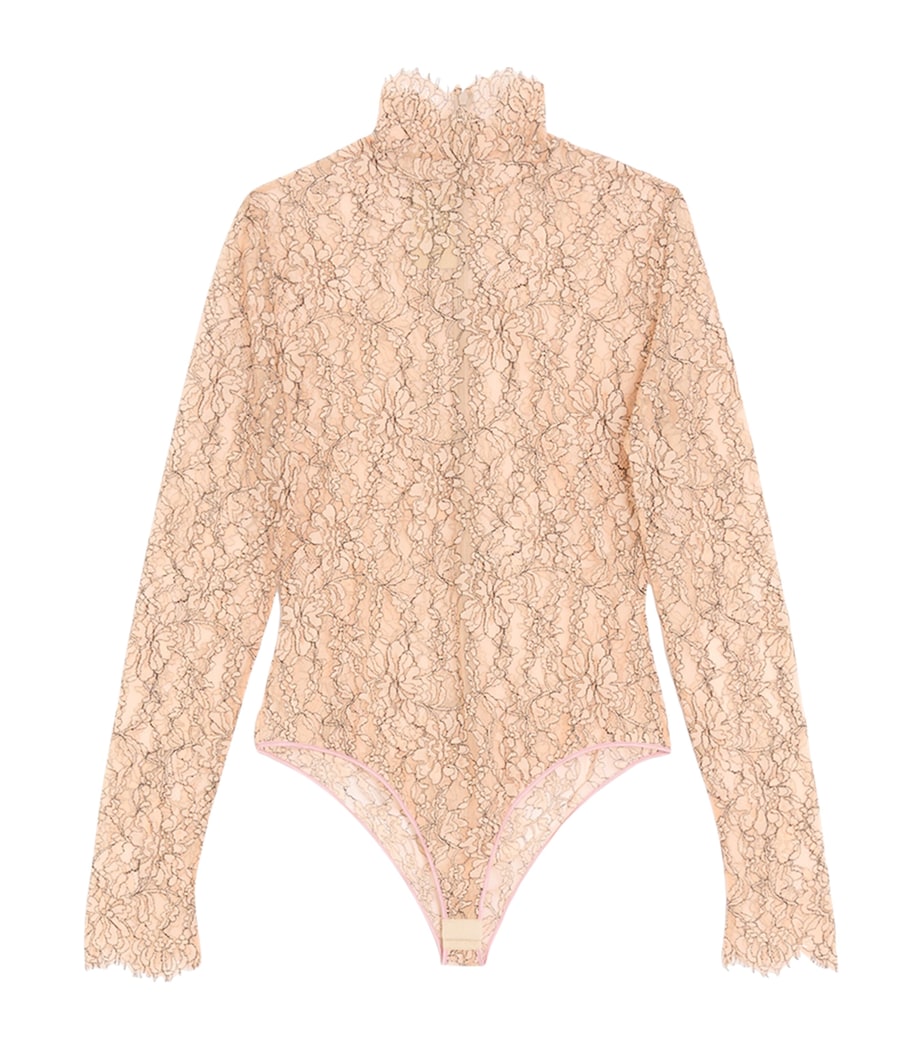 Valentino Womens Lace Floral Bodysuit Dns Image 1