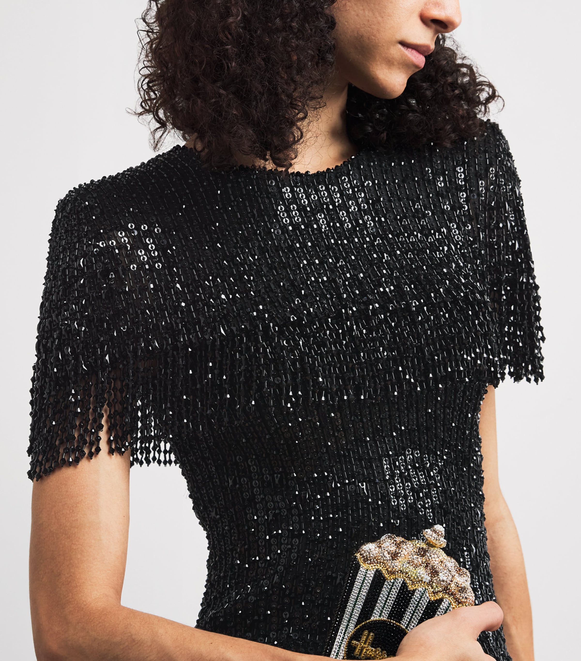 Sequin Swish Mini Dress LIQUORICE 2033 Image 4