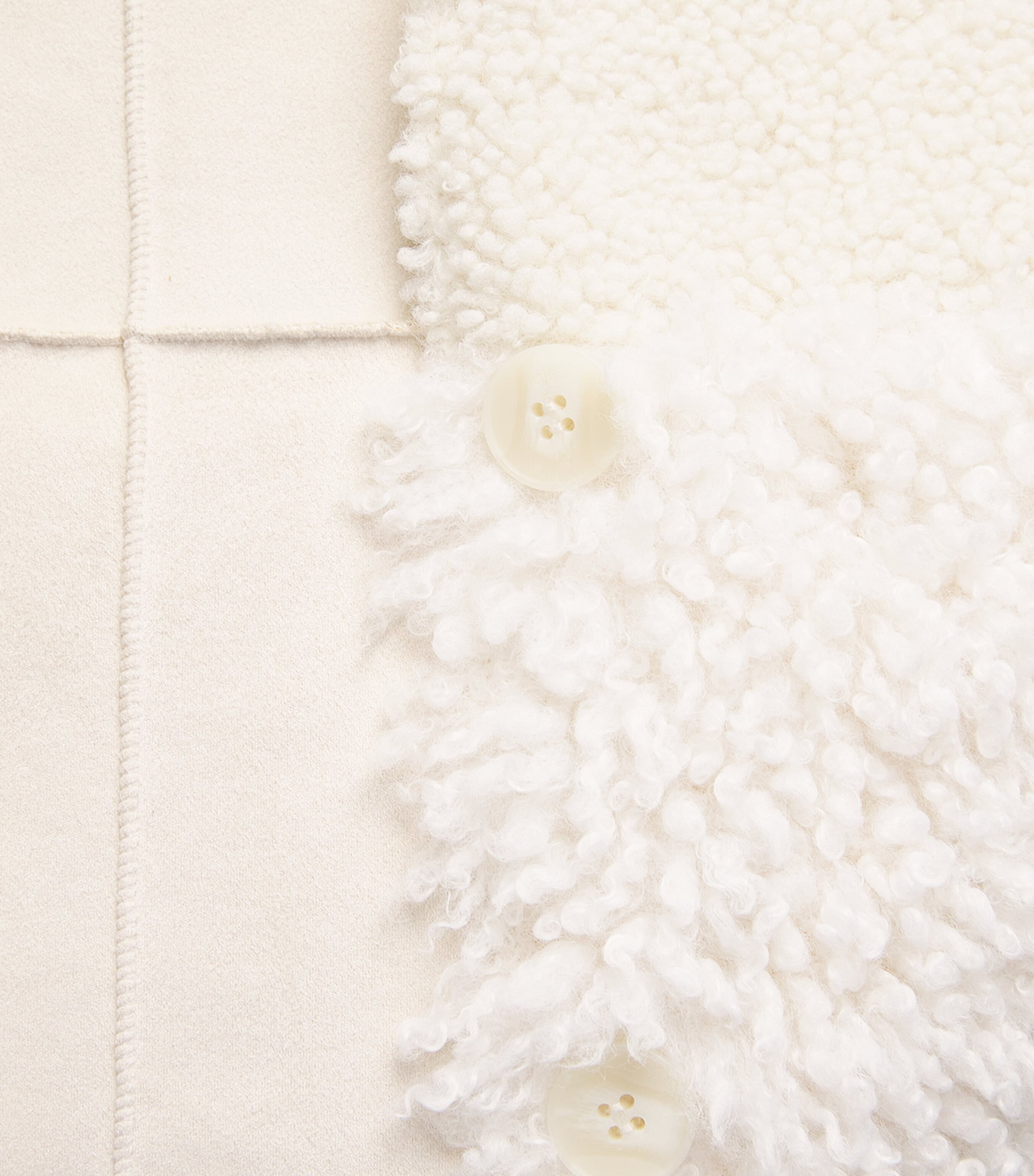 Shearling Collared Coat ECRU Image 5