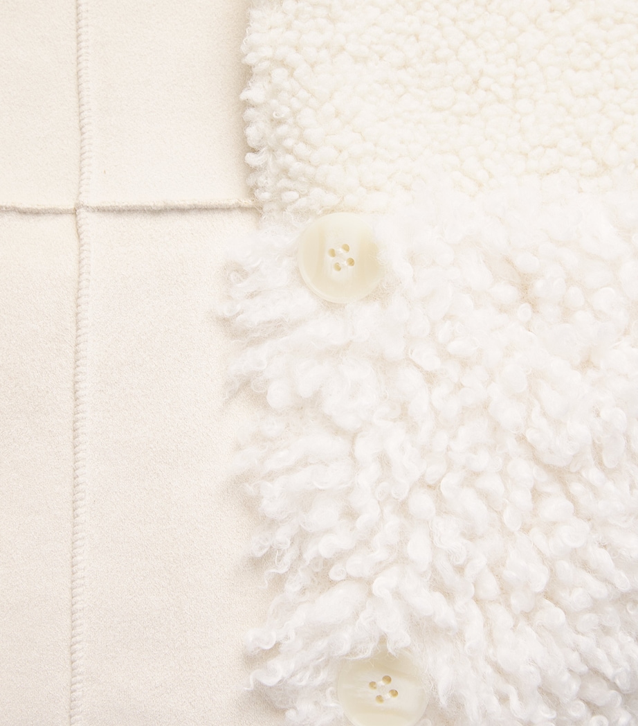 Shearling Collared Coat ECRU Image 5