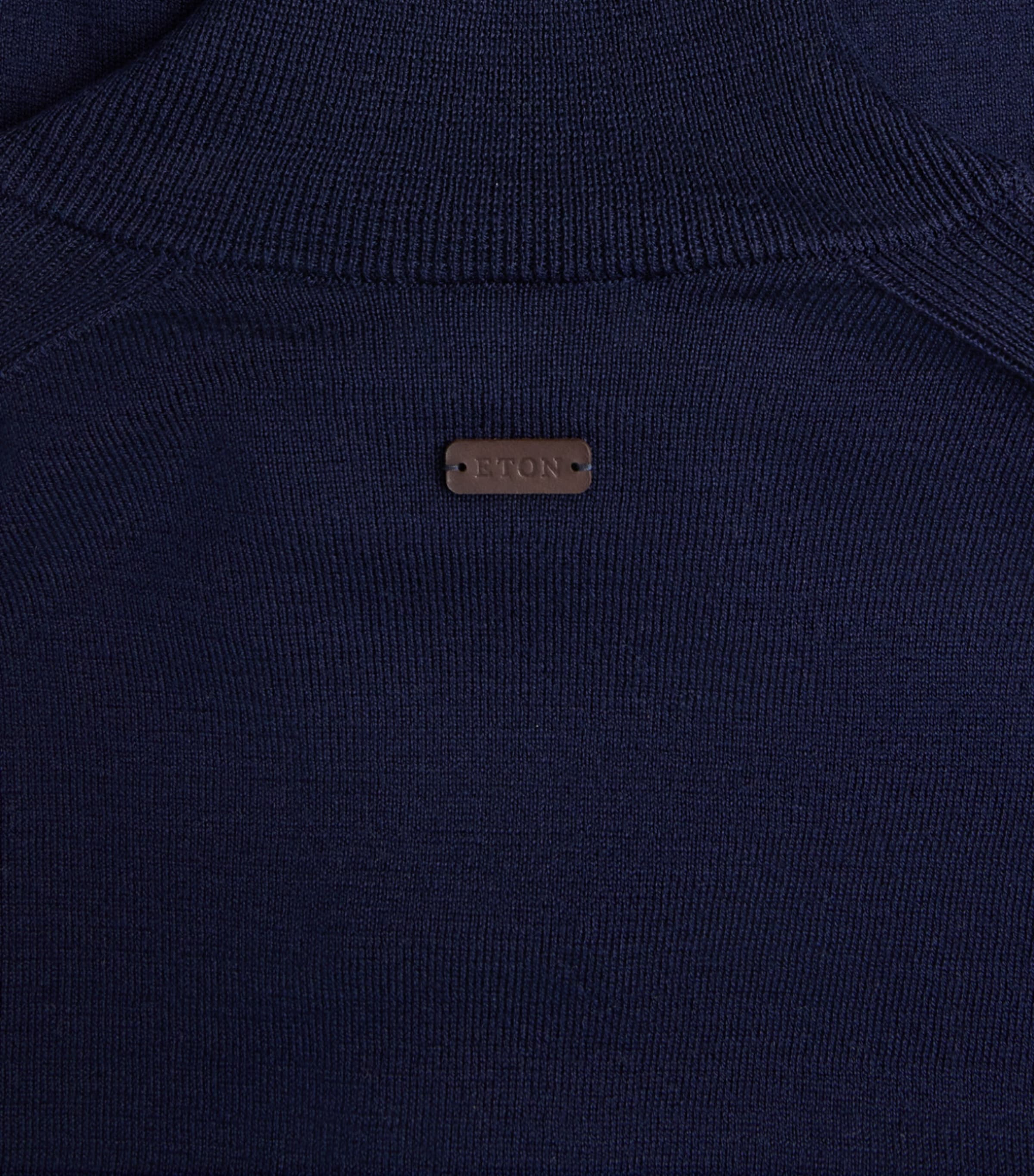 Eton Mens Cotton Zip Cardigan Navy Blue Image 6