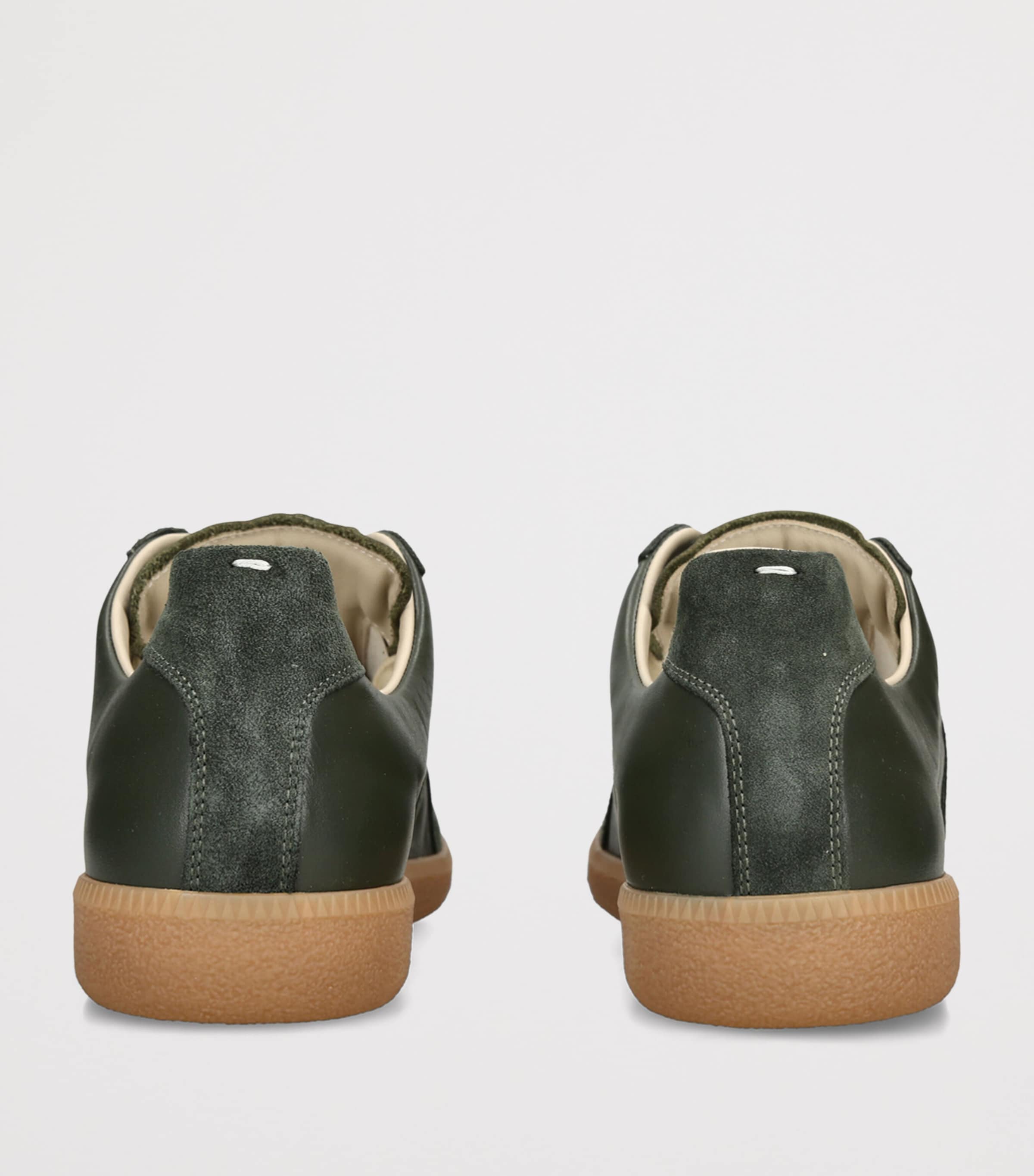 Maison Margiela Leather-Suede Replica Sneakers Khaki Image 4