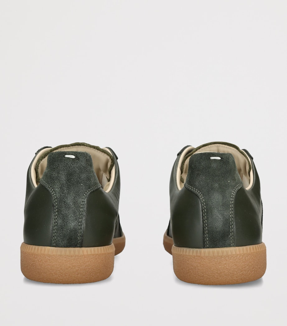 Maison Margiela Leather-Suede Replica Sneakers Khaki Image 4
