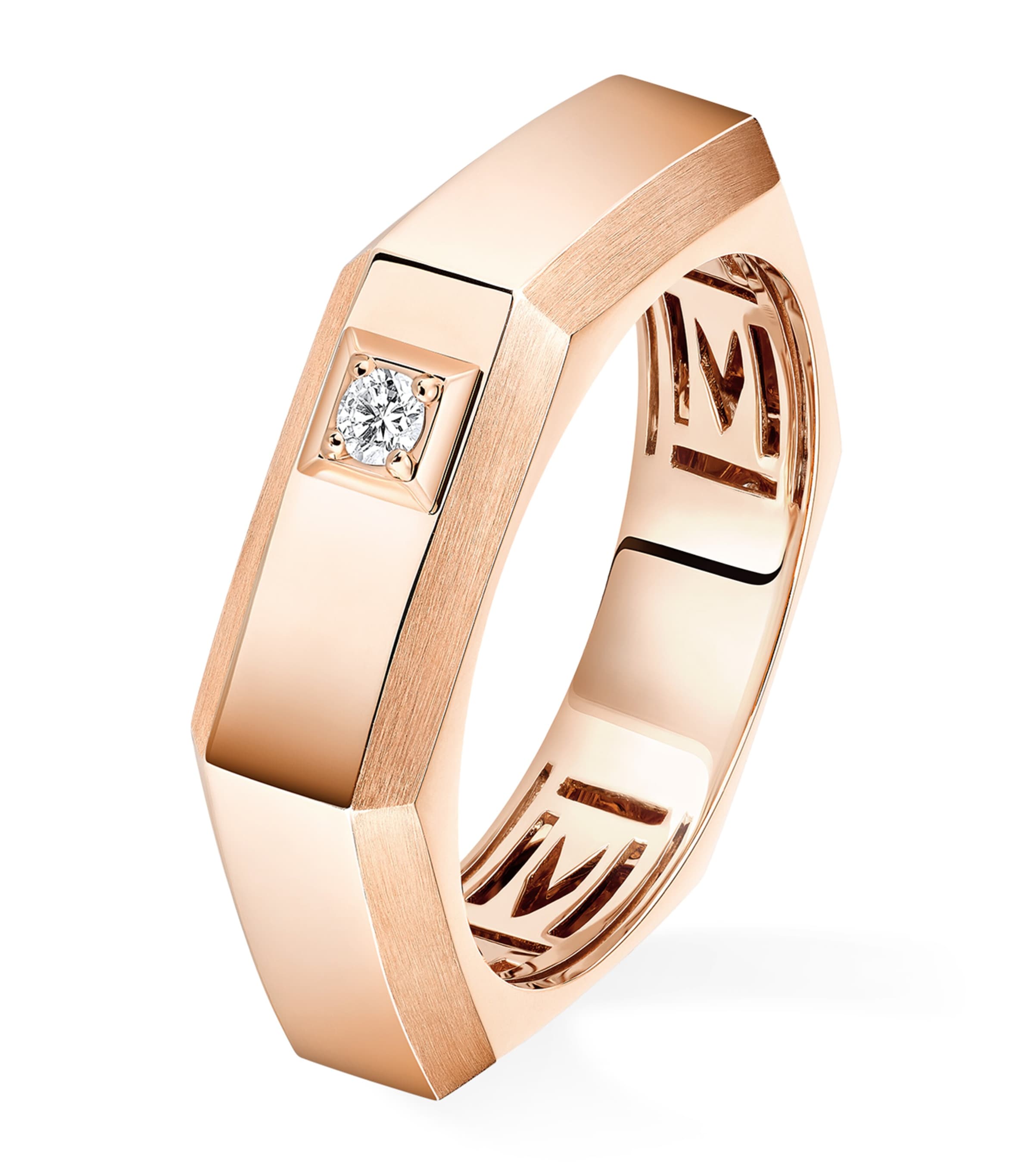 Messika Moderniste Pink Gold and Diamond Medium Ring (0.03ct) Pink Gold Image 1