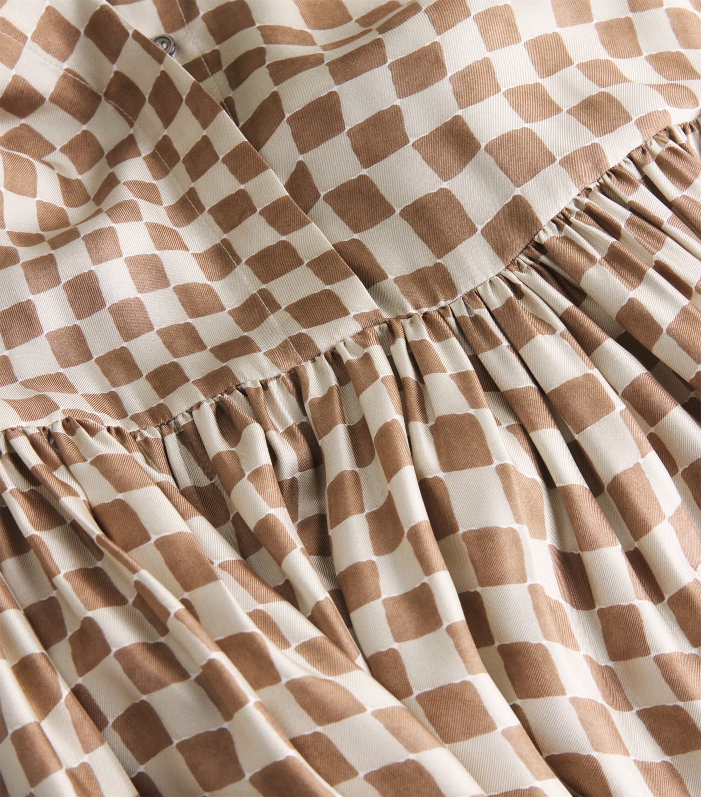 Silk Check Midi Dress ANTIQUE ROSE Image 5