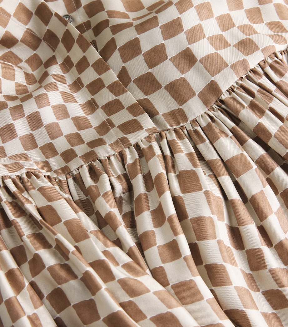 Silk Check Midi Dress ANTIQUE ROSE Image 5