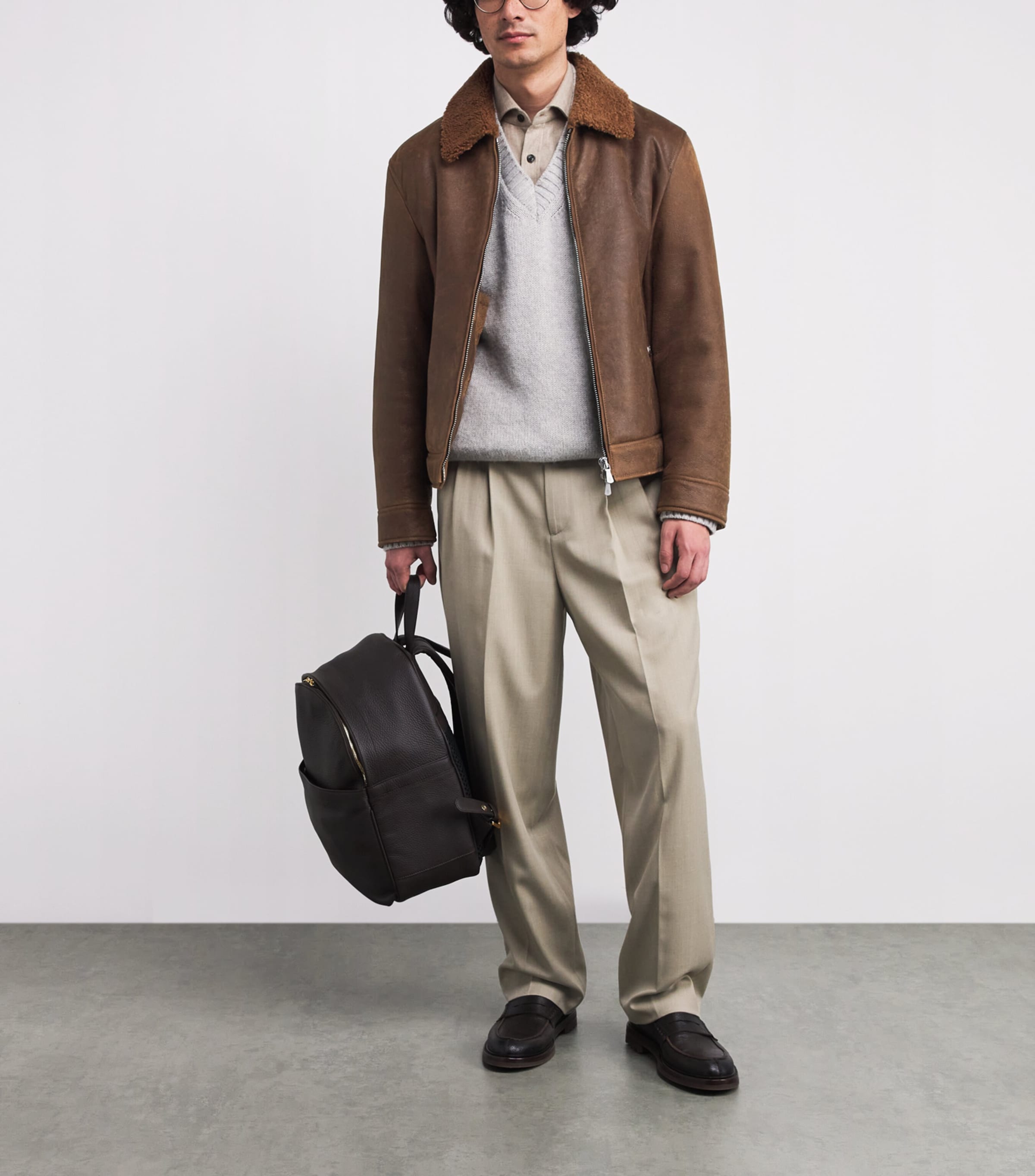 Shearling Aviator Jacket MORO Image 2