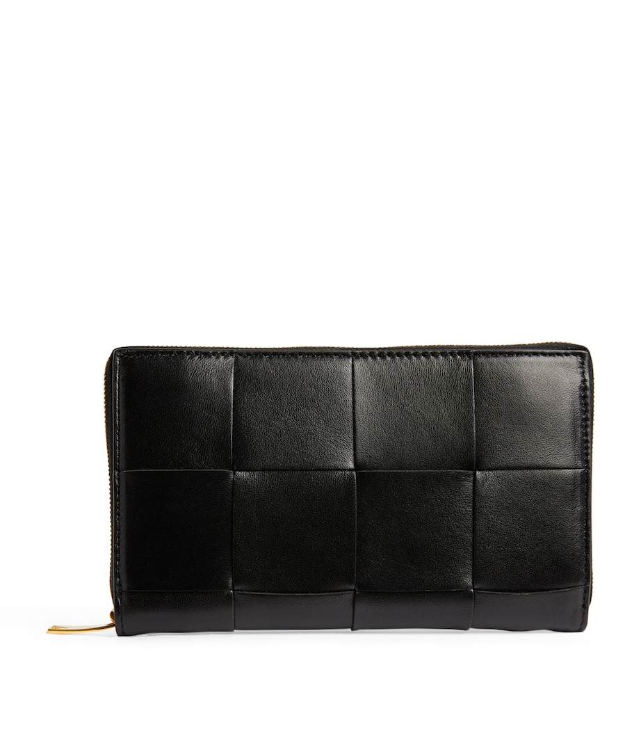 Leather Intreccio Wallet BLACK-GOLD Image 1