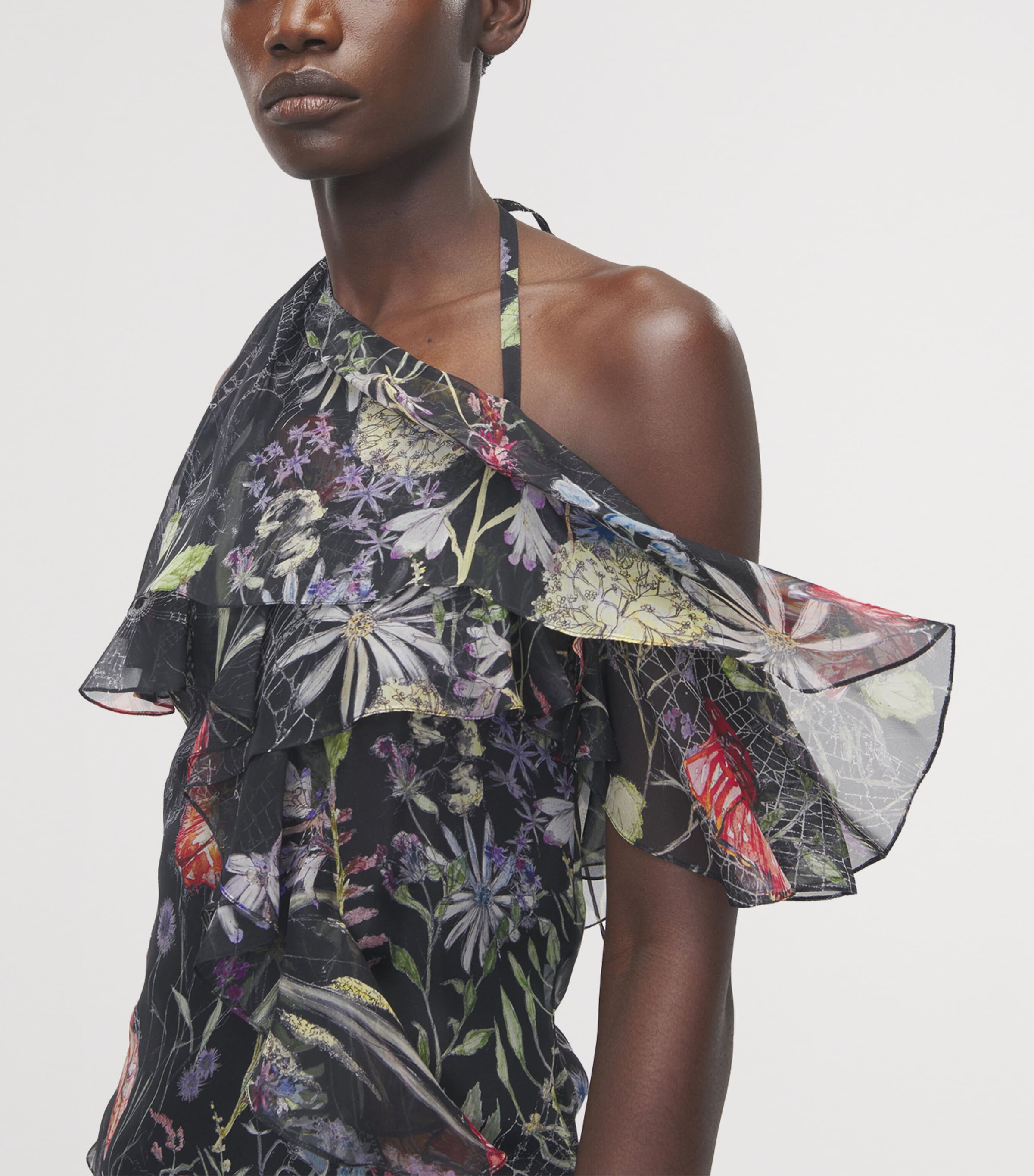 Silk Floral One-Shoulder Top 1000 Image 3