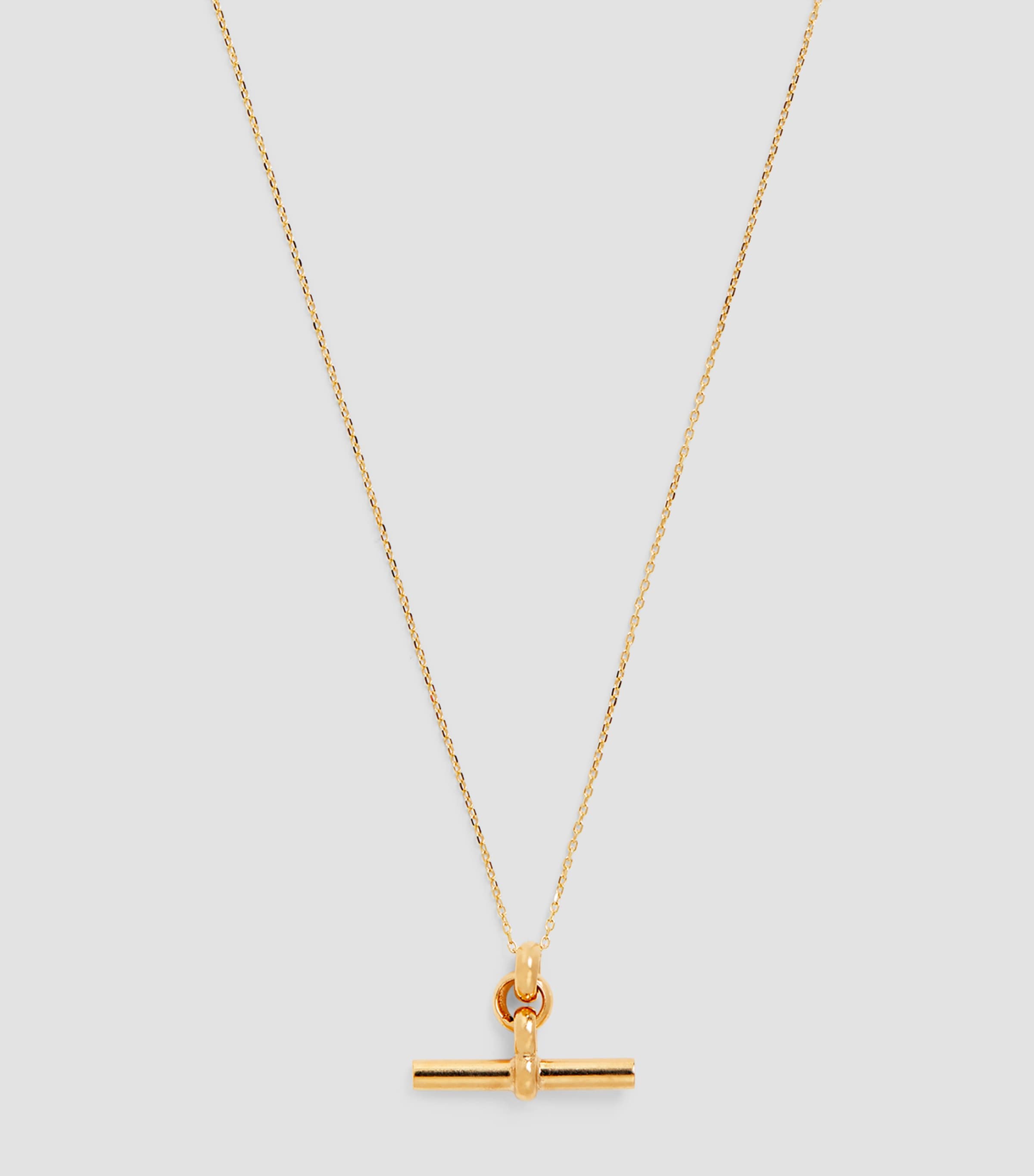 TILLY SVEAAS Yellow Gold-Plated T-Bar Trace Chain Necklace Gold Image 2