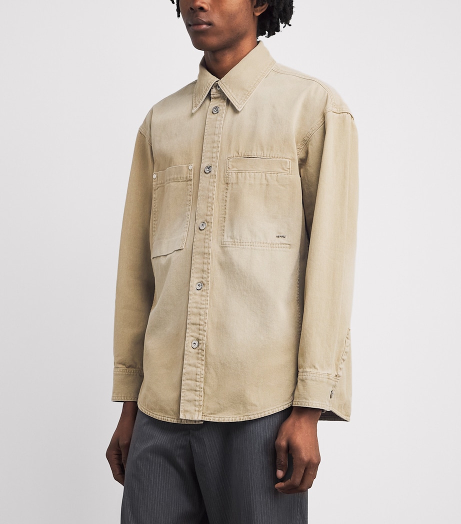 Wooyoungmi Mens Denim Overshirt Beige Image 4