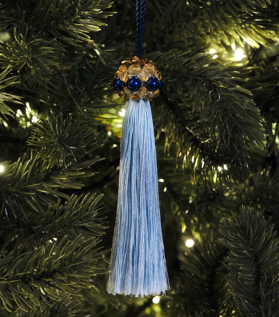 Jessica Light Beaded Mini Tassel Tree Decoration Pale Blue Image 3