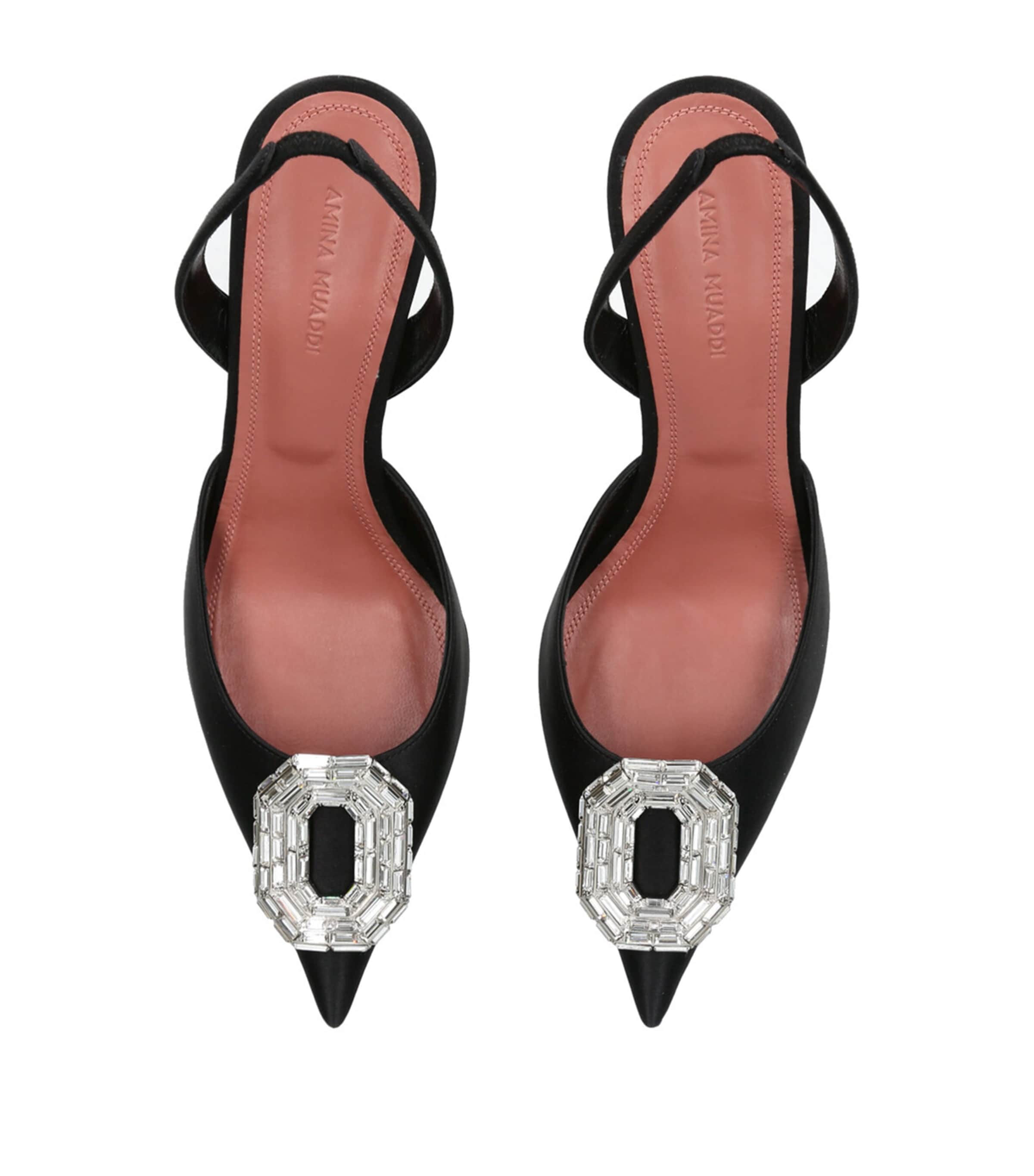 Amina Muaddi Satin Camelia Slingback Mules 60 | Harrods US