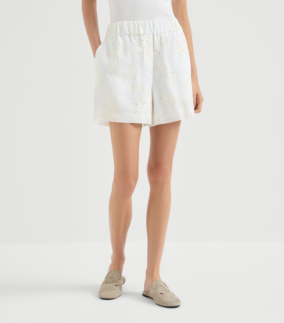 Brunello Cucinelli Womens Cotton Organza Bermuda Shorts Image 2