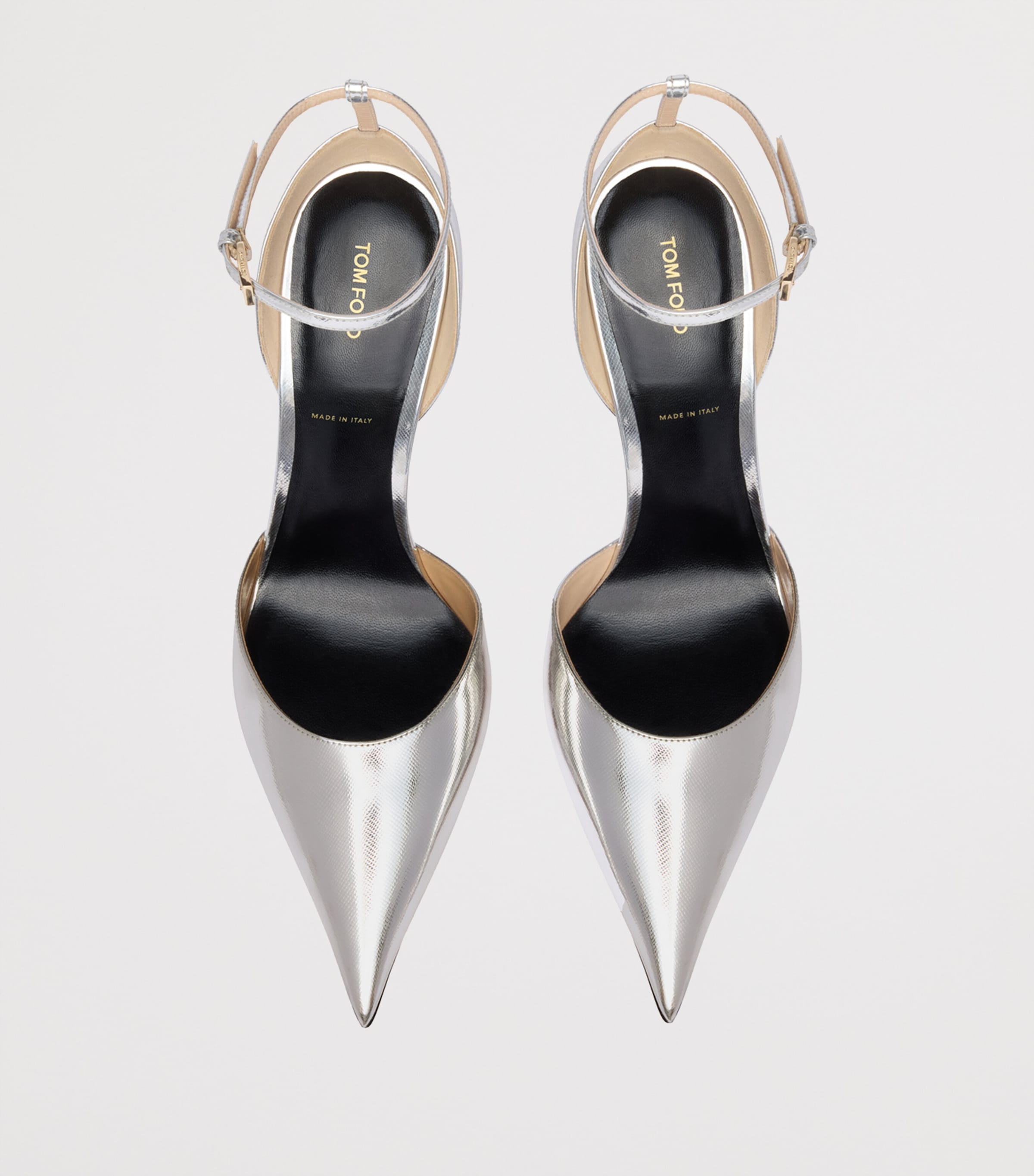 TOM FORD Metallic Leather Vertigo Mules 105 Taa Image 3