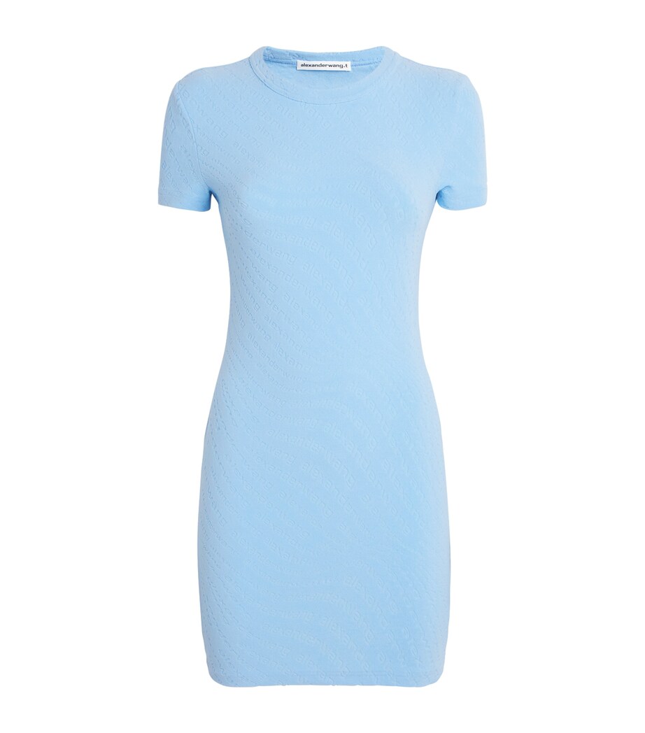 Logo Jacquard Stretch Mini Dress SKY BLUE Image 1