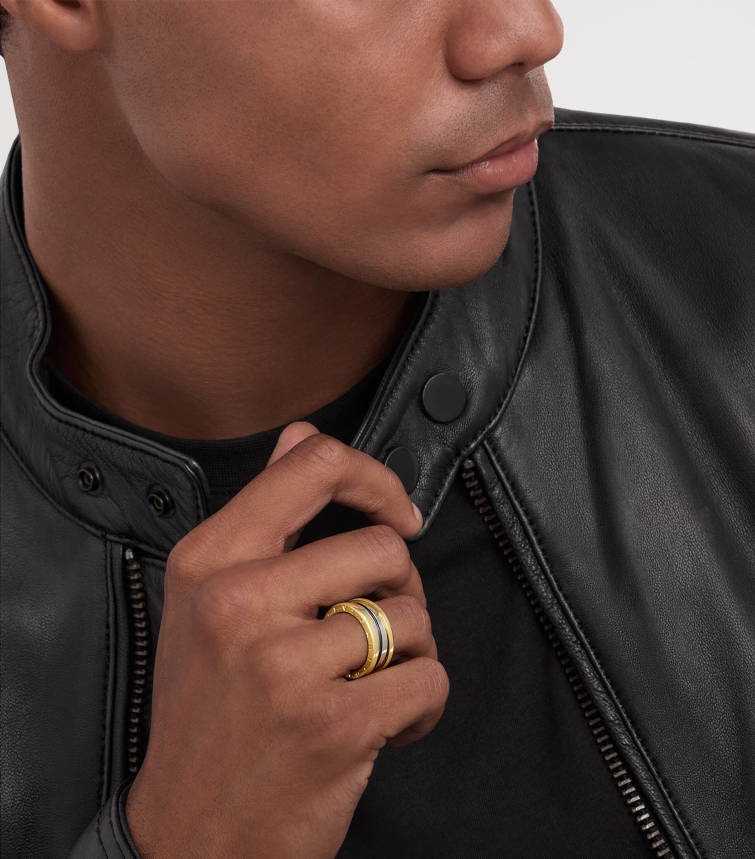 Bvlgari Yellow Gold and Stainless Steel B.zero1 Two-Band Ring Yellow Gold & Steel Image 5