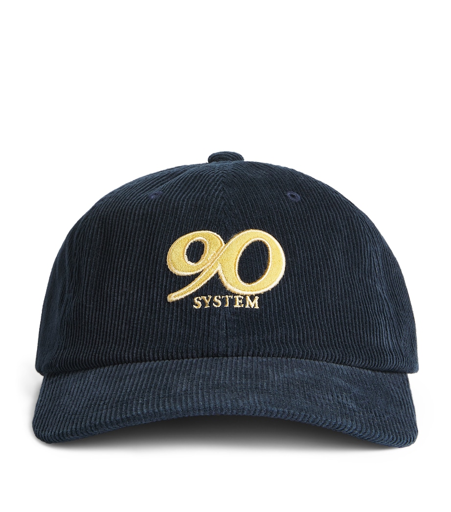 System Cotton Corduroy Embroidered Logo Cap Dark Navy Image 1