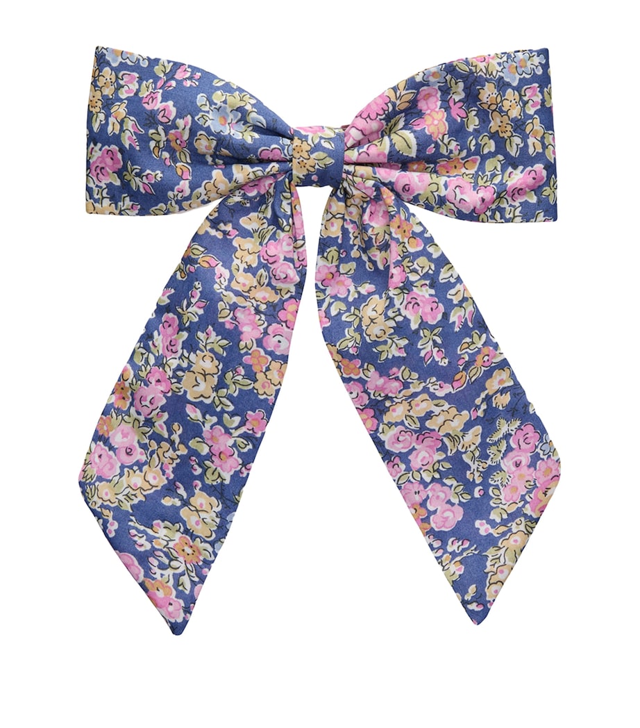 Trotters Cotton Floral Bow Hair Clip Cornflower Image 1