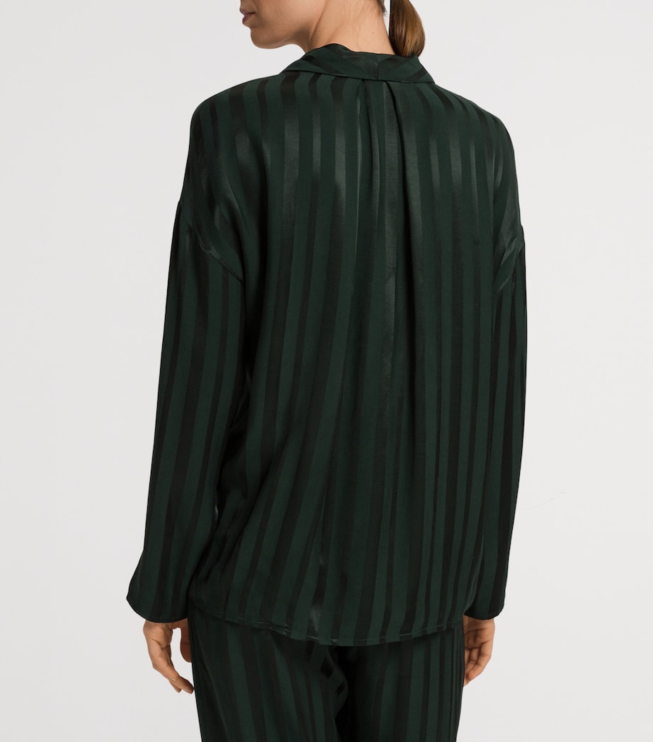 Stripe Indra Pyjama Shirt DARK MALACHITE Image 4