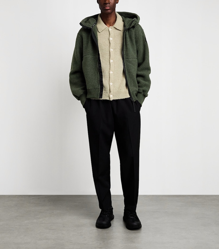 Canada Goose Mens Wool-Blend Fleece Chilliwack Bomber Jacket Moss Khaki Image 2