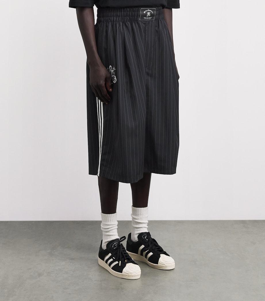 Willy Chavarria Mens x adidas Originals Pinstripe Shorts Black/white Image 4