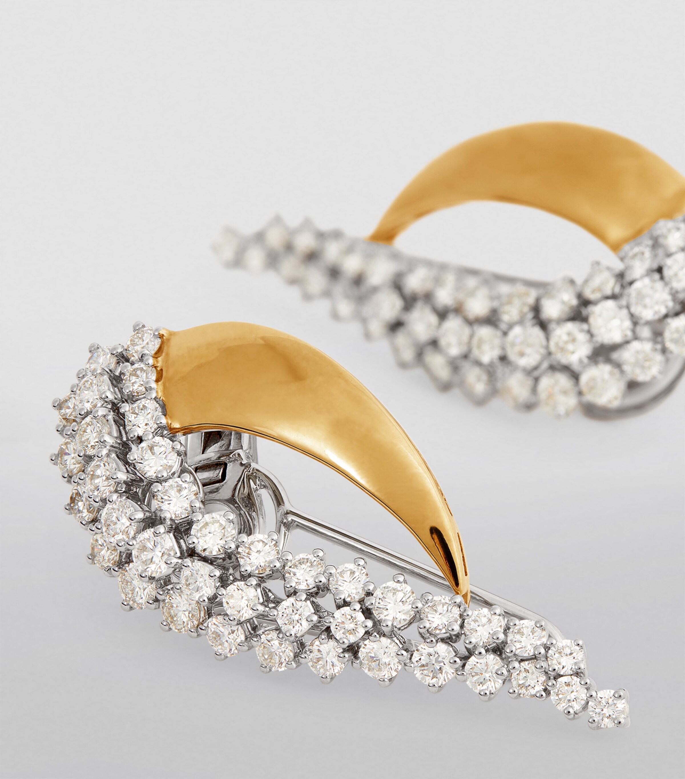 Yeprem Yellow Gold and Diamond Golden Strada Earrings Yellow Gold Image 6