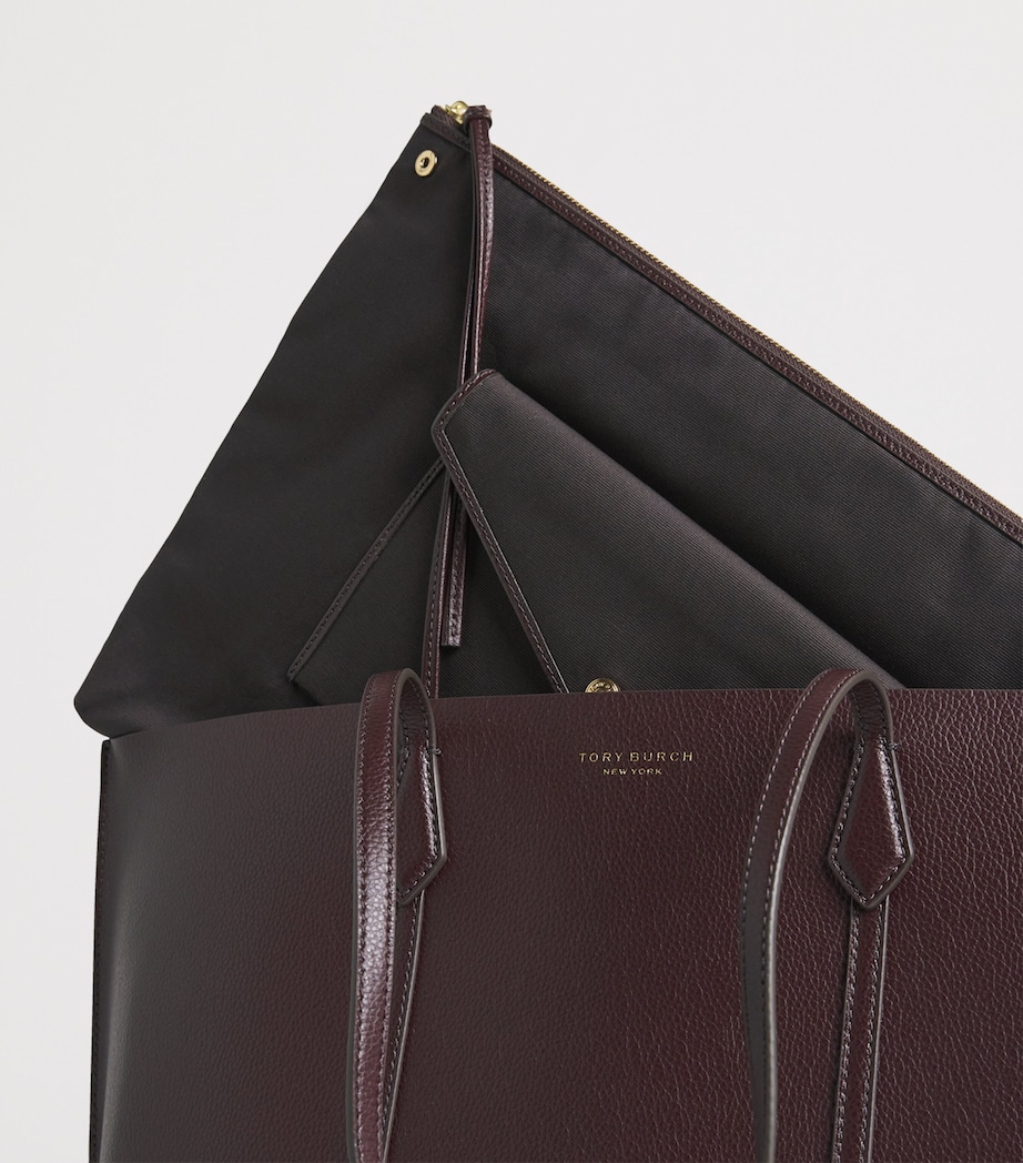 Leather Perry Tote Bag DARK CARMINE Image 5