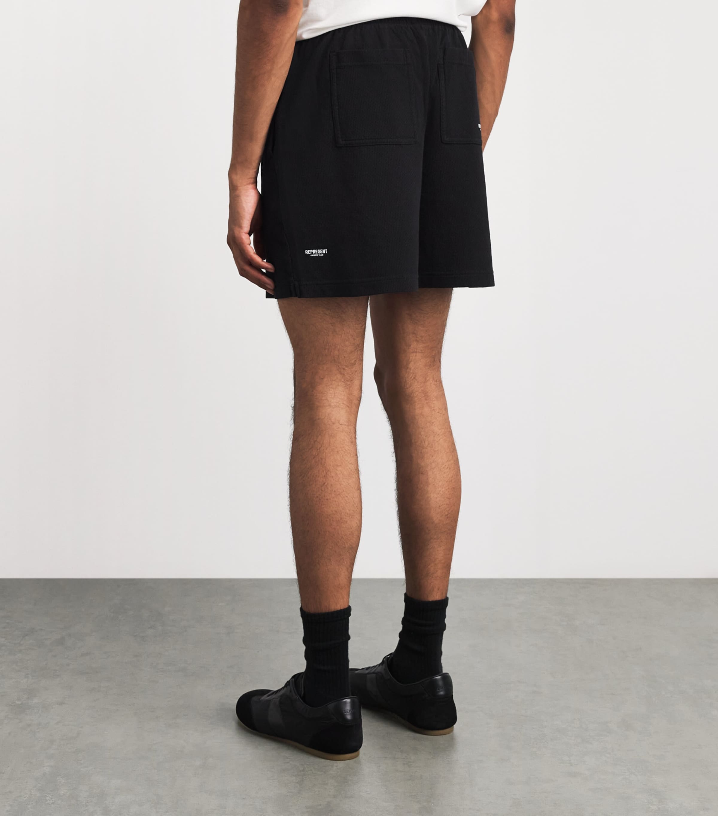 Represent Mens Cotton Micro Owners Club Shorts Black Image 5