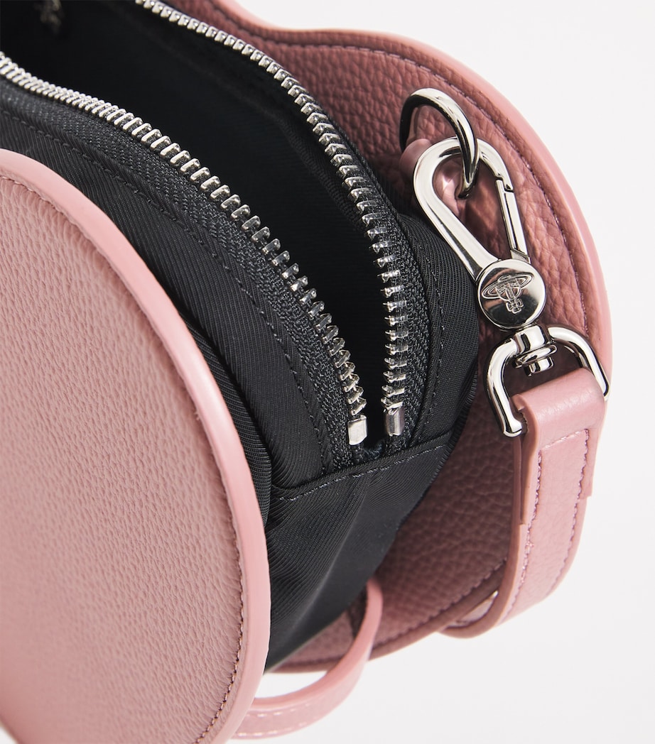 Leather Louise Heart Cross-Body Bag G402 PINK Image 6