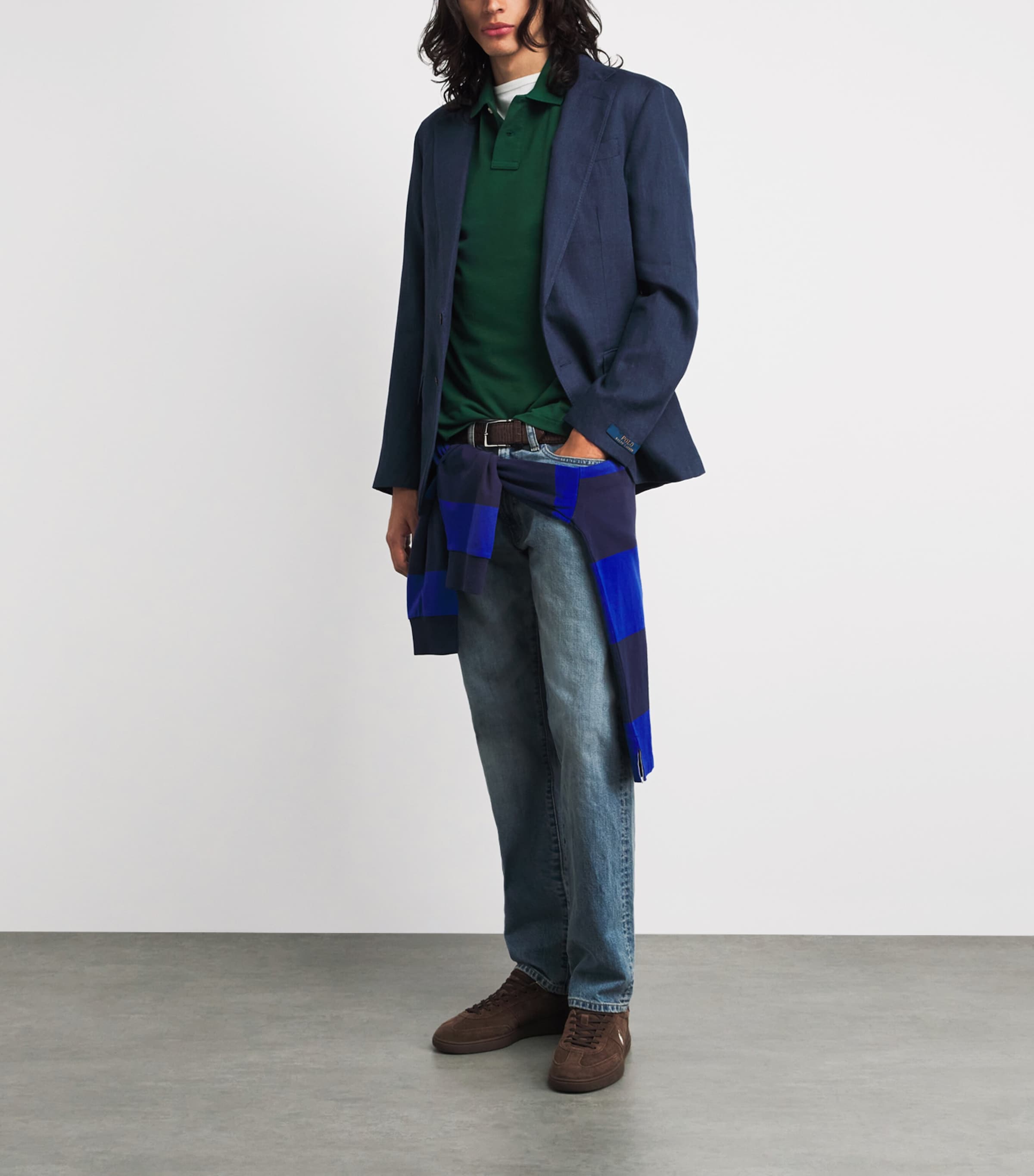 Polo Ralph Lauren Mens Linen Soft Blazer Navy Image 2