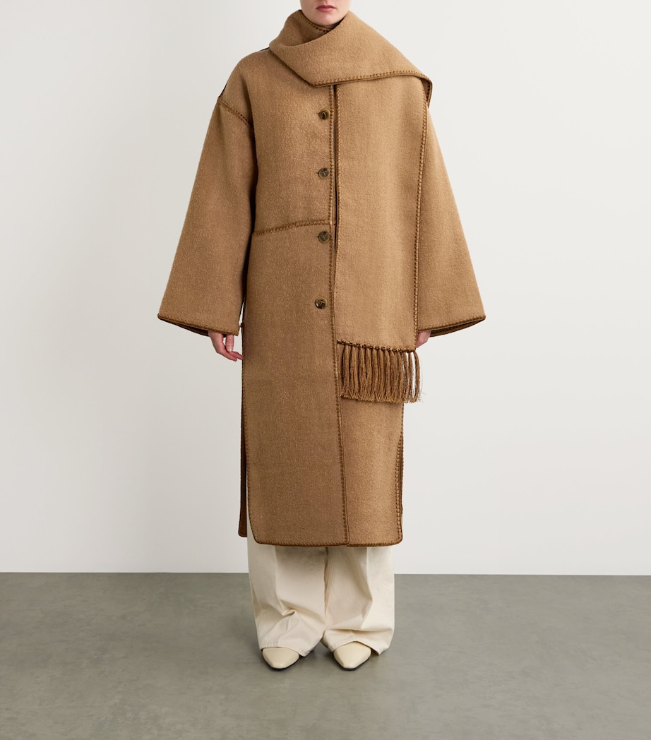 Wool-Blend Scarf Coat CAMEL 033 Image 3