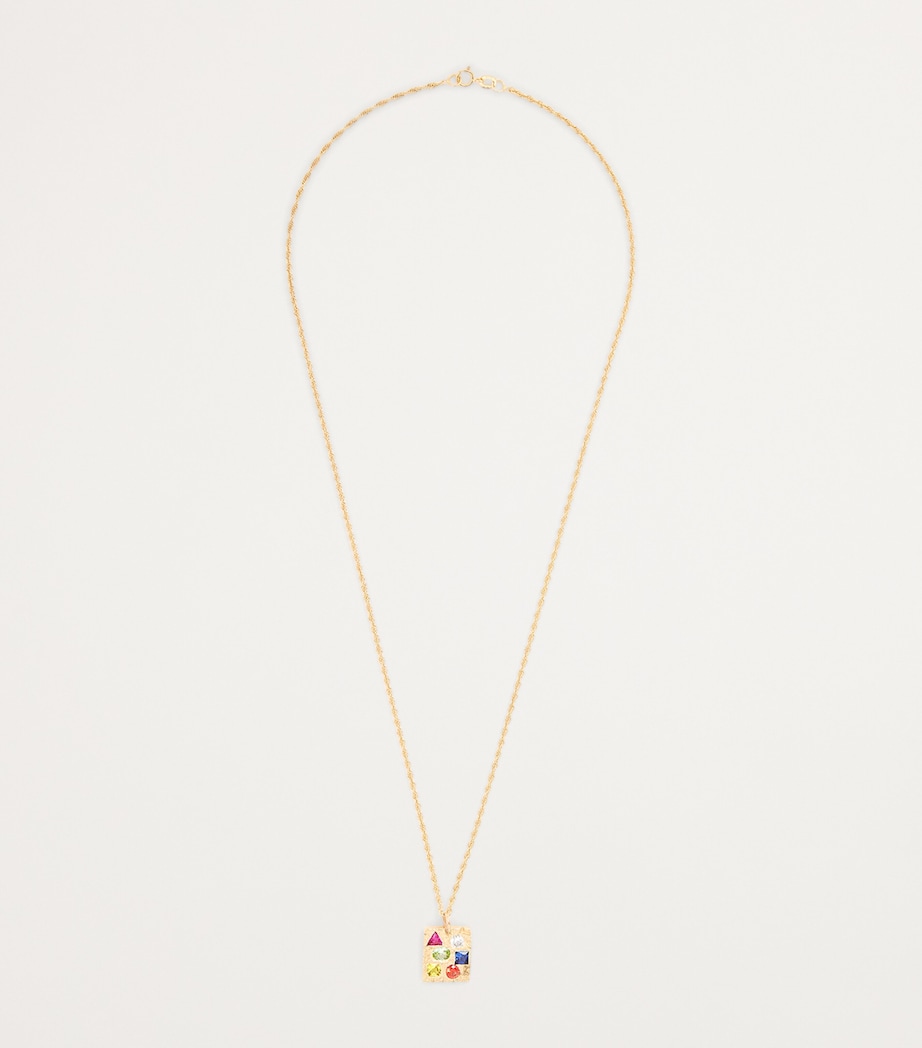 Bleue Burnham Gold and Sapphire Cottage Rose Garden Pendant Necklace Gold Image 3