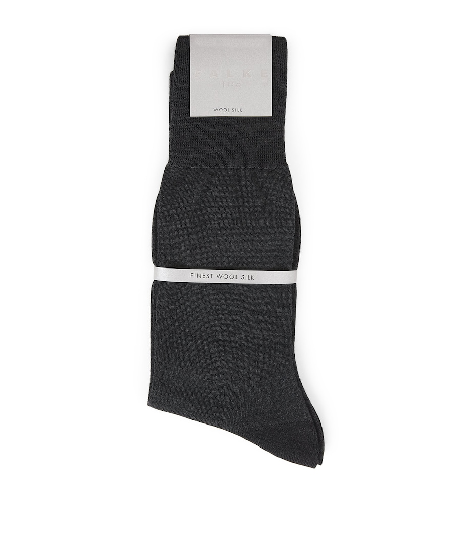 Falke Mens Wool-Silk-Blend No.6 Socks Anthramel Image 1