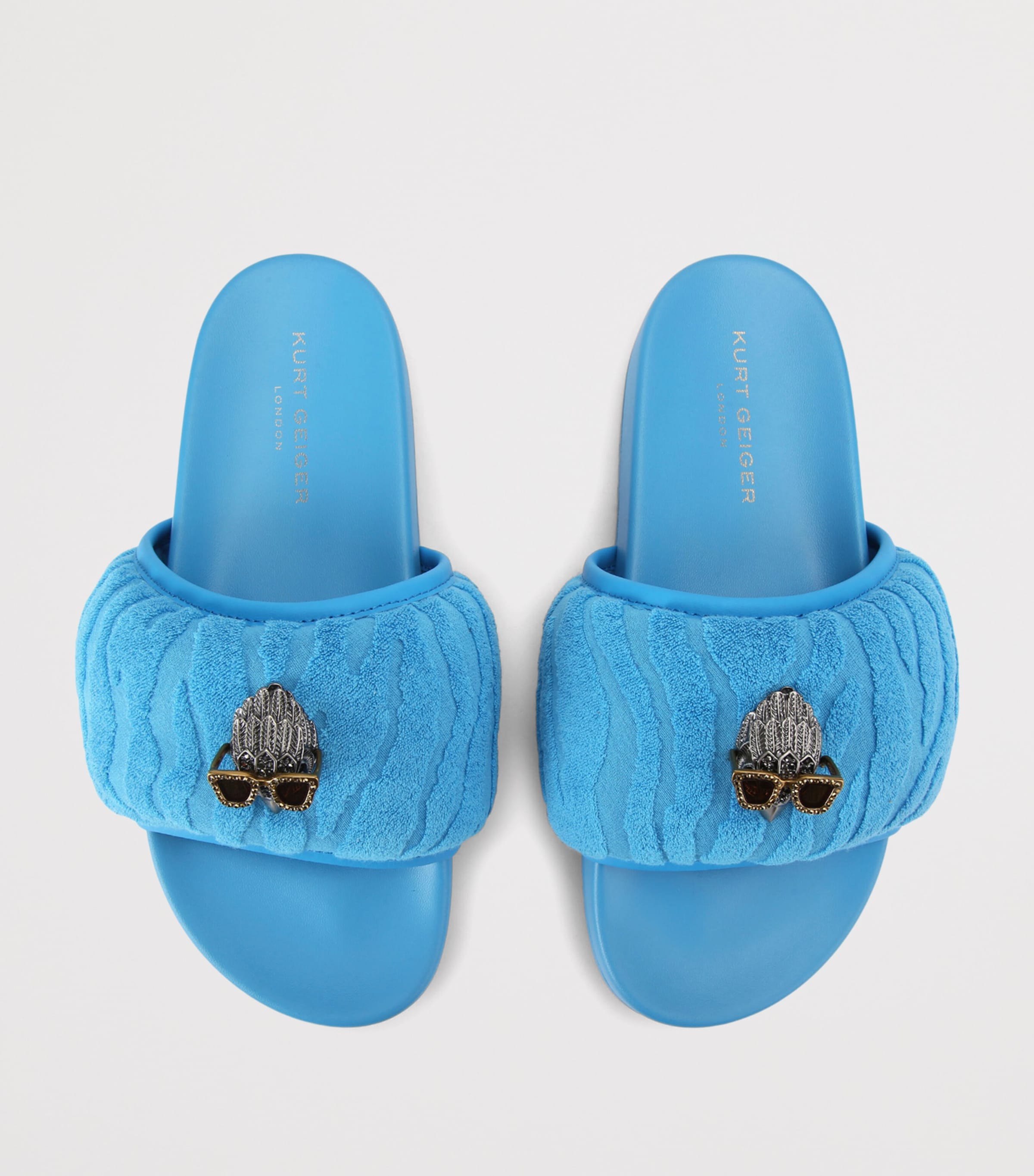 Kurt Geiger London Terry Eagle Puff Slides Mid Blue Image 3
