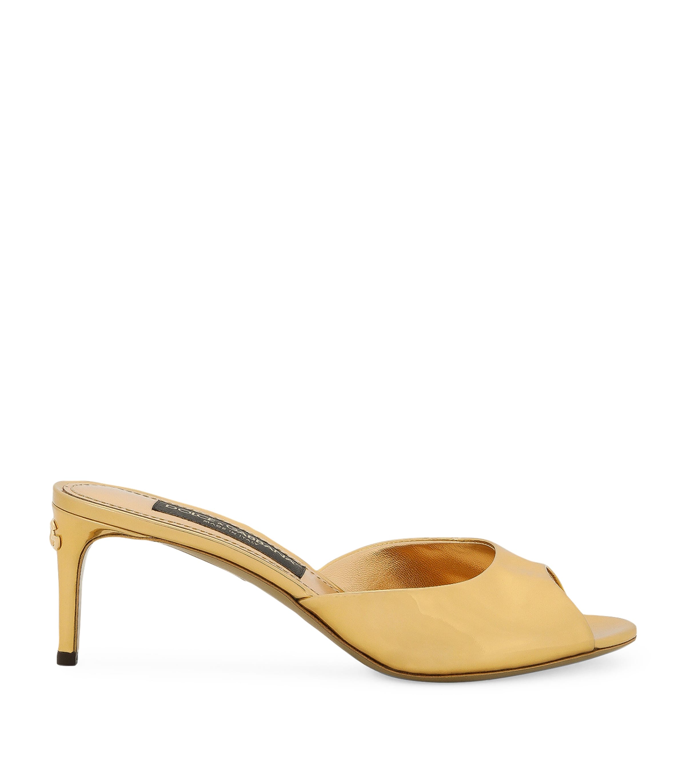 Dolce & Gabbana Patent Leather Mules 60 In Yellow