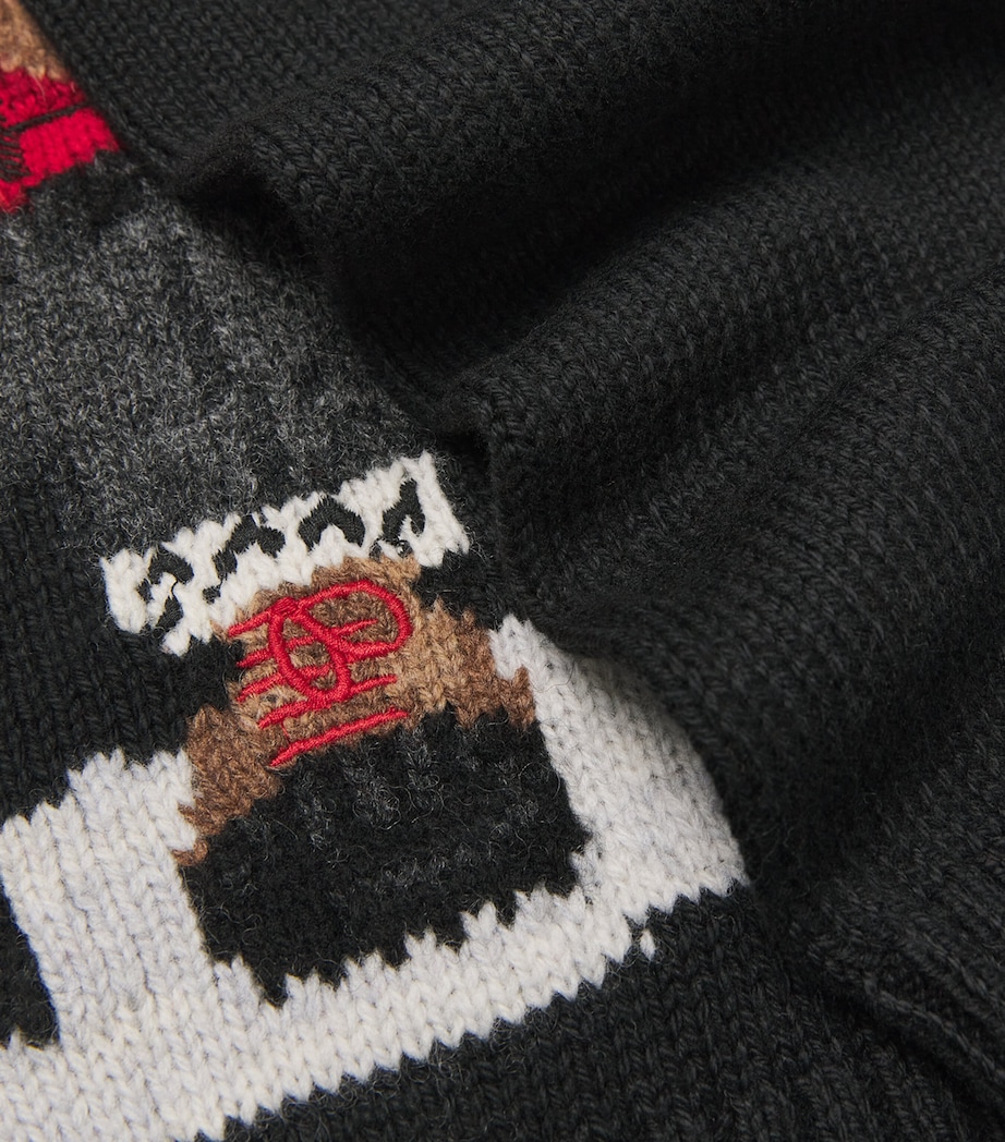 Cotton Sledge Polo Bear Sweater (6-14 Years) BLACK Image 3