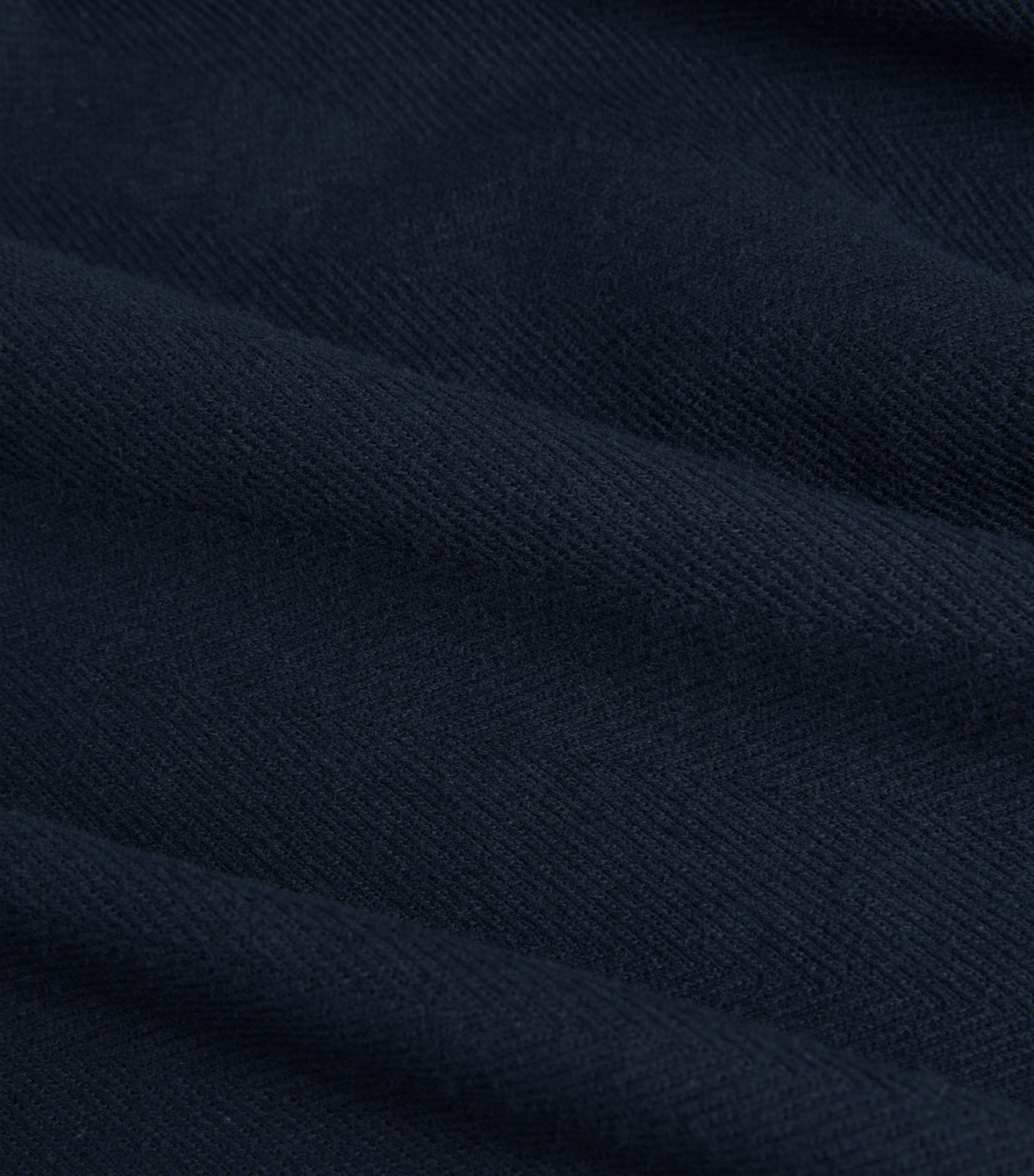 Dunhill Mens Cotton Herringbone Polo Shirt Navy Image 5